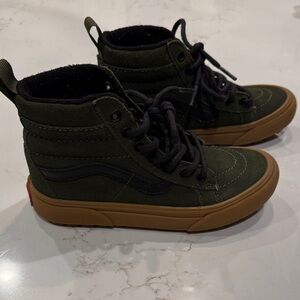 Vans Kids High-Top Sneakers - Dark Green and Brown